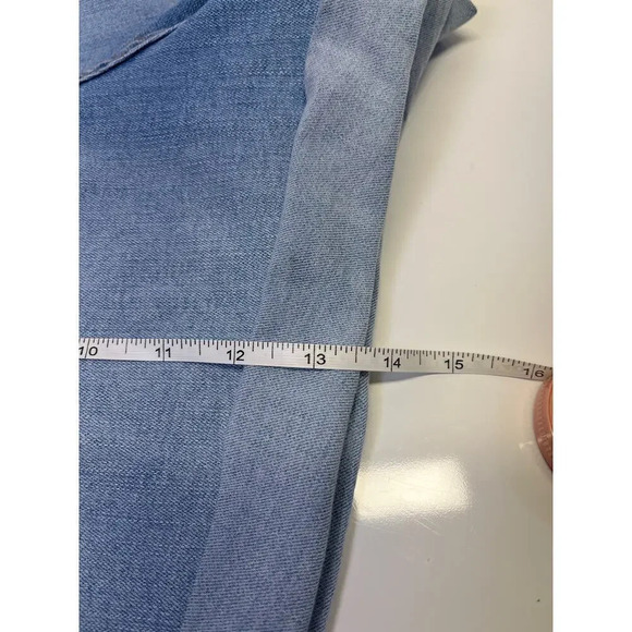 No Boundaries Womens Size M (7-9) Blue Jean Button Fly Shorts Elastic Waist - Picture 9 of 13